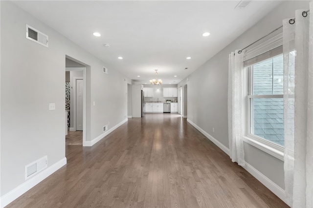 6 Jupiter Ln Unit B, Richmond, RI 02898 - unfurnished room with a chandelier, dark wood-style floors, and recessed lighting