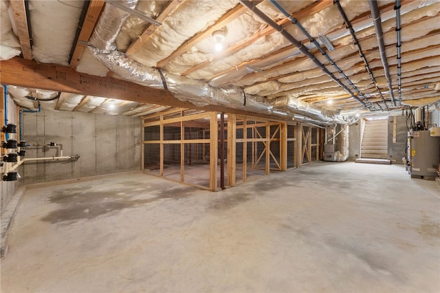 6 Jupiter Ln Unit B, Richmond, RI 02898 - unfinished below grade area with water heater and stairway