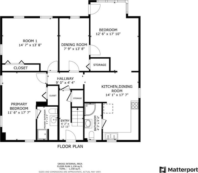 423 Pine St, Central Falls, RI 02863 - view of floor plan / room layout