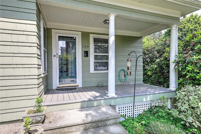 129 Ash St, Warwick, RI 02888 - view of exterior entry with a porch