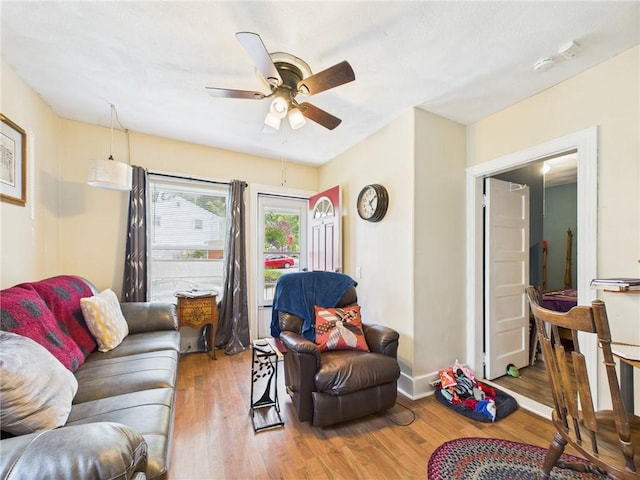 19 Remington St, Warwick, RI 02888 - living area featuring ceiling fan and wood finished floors
