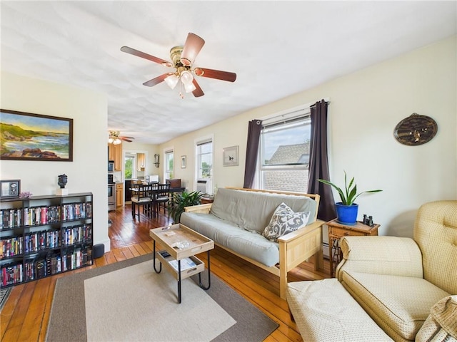 19 Remington St, Warwick, RI 02888 - living room with a ceiling fan and hardwood / wood-style flooring