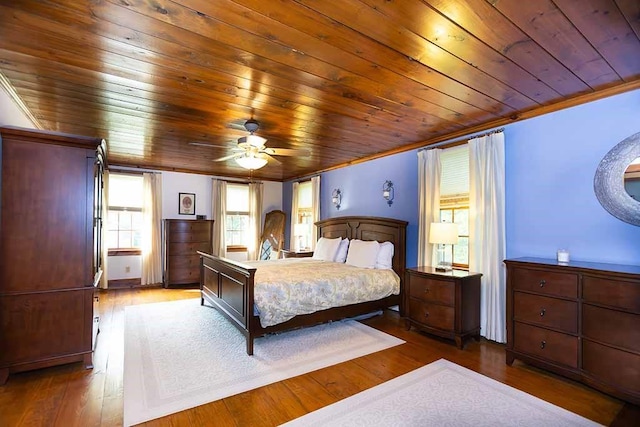 30 Karen Ann Dr, Smithfield, RI 02917 - bedroom with ornamental molding, wooden ceiling, wood-type flooring, and a ceiling fan