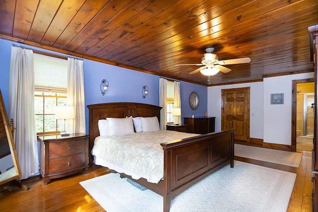 30 Karen Ann Dr, Smithfield, RI 02917 - bedroom with wood finished floors, crown molding, wooden ceiling, and ceiling fan