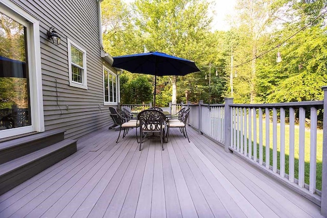 30 Karen Ann Dr, Smithfield, RI 02917 - wooden deck featuring outdoor dining area