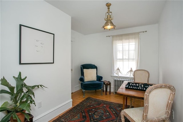12 Poplar St, Newport, RI 02840 - living area with radiator heating unit and wood finished floors