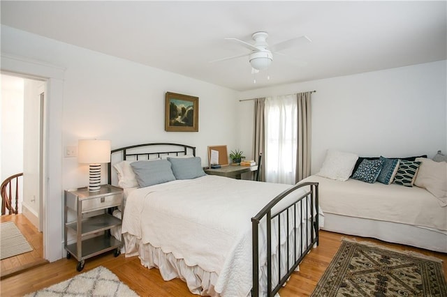 12 Poplar St, Newport, RI 02840 - bedroom featuring light wood-style flooring and a ceiling fan