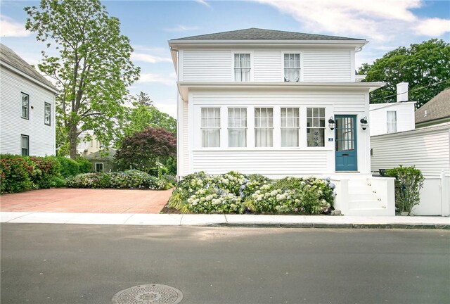 12 Poplar St, Newport, RI 02840 - american foursquare style home featuring entry steps