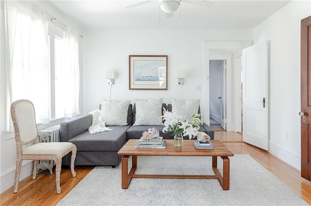 12 Poplar St, Newport, RI 02840 - living area with ceiling fan and light wood-style floors