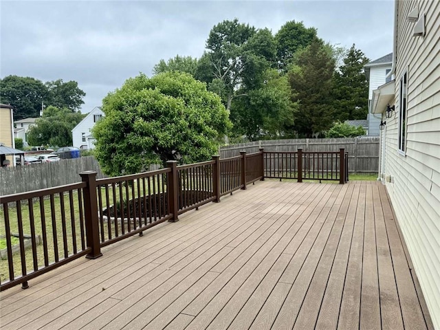 30 Hoover St, West Warwick, RI 02893 - wooden deck with a fenced backyard