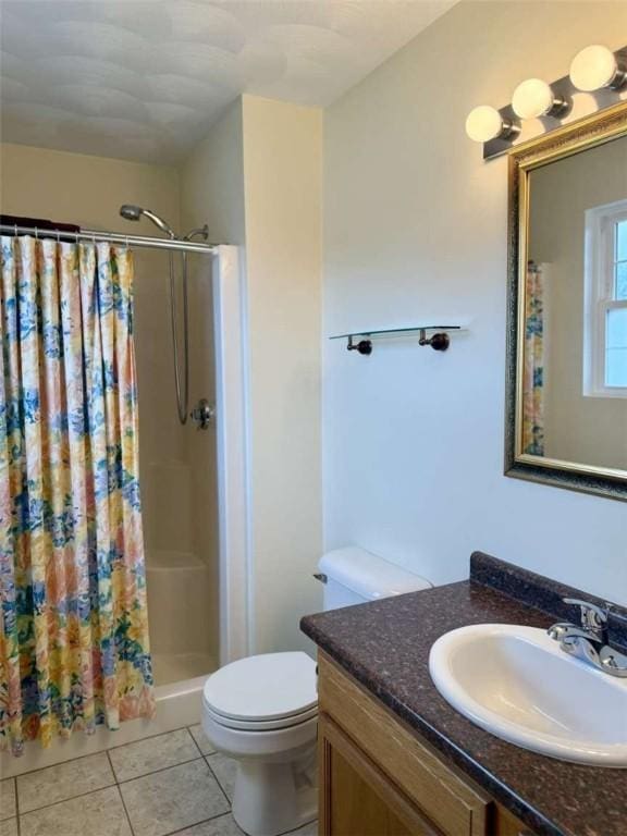30 Hoover St, West Warwick, RI 02893 - bathroom featuring vanity, tile patterned flooring, and curtained shower