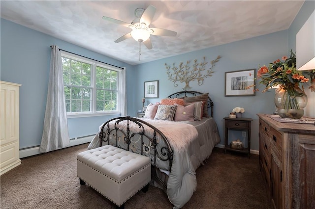31 Wickaboxet Dr, West Greenwich, RI 02817 - carpeted bedroom with baseboard heating and a ceiling fan