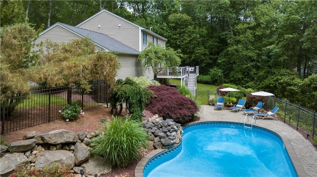31 Wickaboxet Dr, West Greenwich, RI 02817 - view of pool featuring stairway, a deck, and a patio area