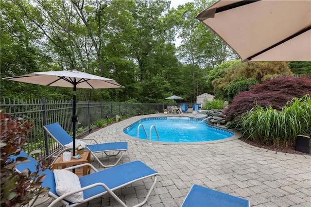 31 Wickaboxet Dr, West Greenwich, RI 02817 - view of swimming pool with a patio and view of wooded area