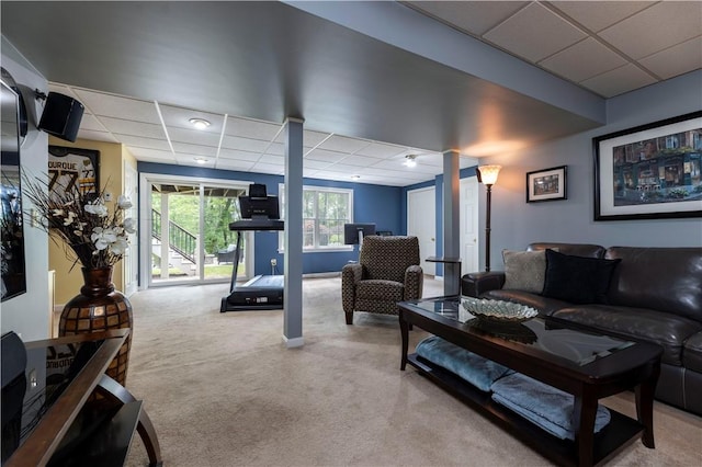31 Wickaboxet Dr, West Greenwich, RI 02817 - carpeted living area with a paneled ceiling