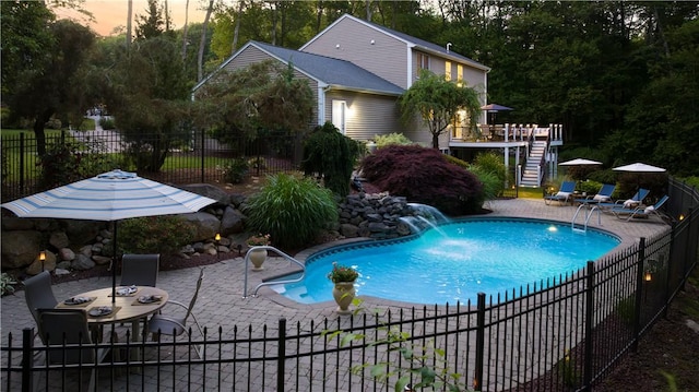31 Wickaboxet Dr, West Greenwich, RI 02817 - view of swimming pool featuring stairs and a patio