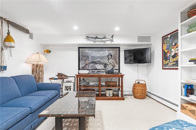 1049 Matunuck Schoolhouse Rd, South Kingstown, RI 02879 - living room with a baseboard radiator and carpet floors
