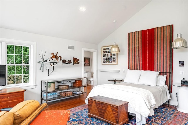 1049 Matunuck Schoolhouse Rd, South Kingstown, RI 02879 - bedroom featuring wood finished floors and vaulted ceiling