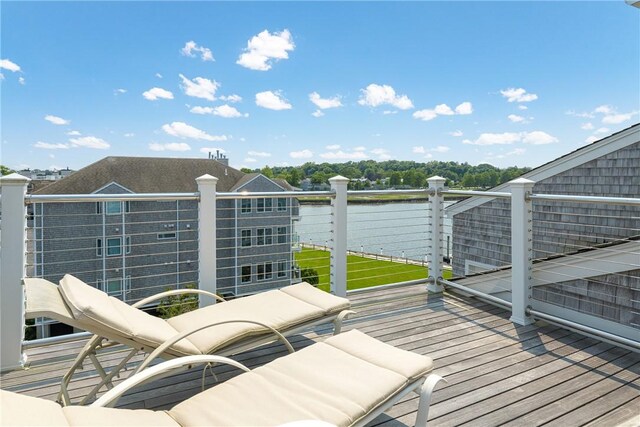 31 Coddington Unit 24, Newport, RI 02840 - wooden terrace featuring a water view