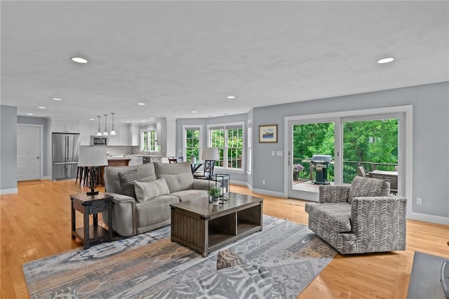 6 Jasons Grant Dr, Cumberland, RI 02864 - living area featuring light wood-style floors and recessed lighting