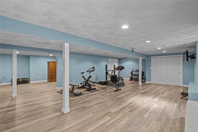 6 Jasons Grant Dr, Cumberland, RI 02864 - exercise area featuring wood finished floors and recessed lighting