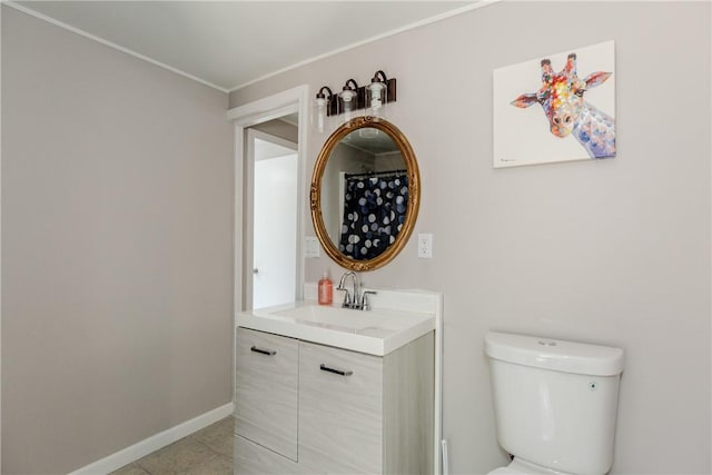 56 Park Ln, Coventry, RI 02816 - full bathroom featuring vanity, tile patterned flooring, and ornamental molding