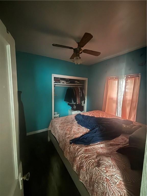 34 Lewis St, Central Falls, RI 02863 - bedroom featuring ceiling fan, a closet, and lofted ceiling