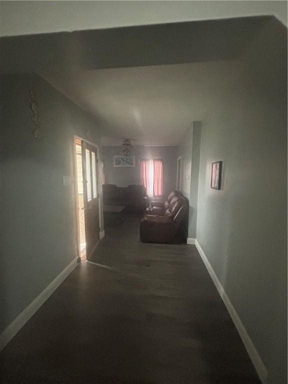 34 Lewis St, Central Falls, RI 02863 - corridor featuring baseboards and dark wood-style floors