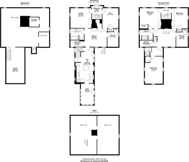 34 Pleasant St, North Kingstown, RI 02852 - view of property floor plan