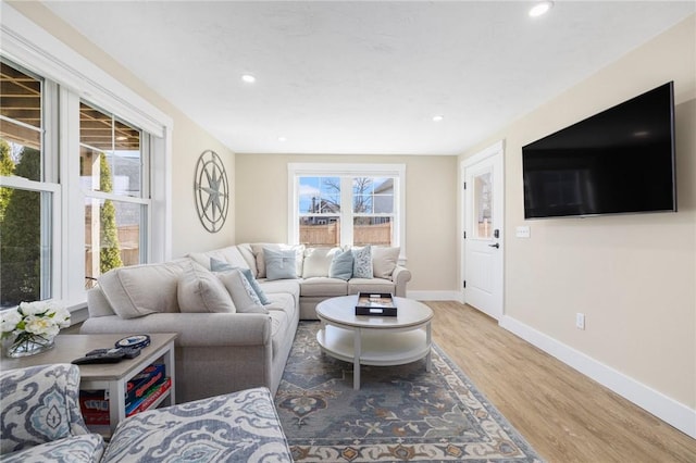 81 S Pier Rd, Narragansett, RI 02882 - living area featuring wood finished floors and recessed lighting