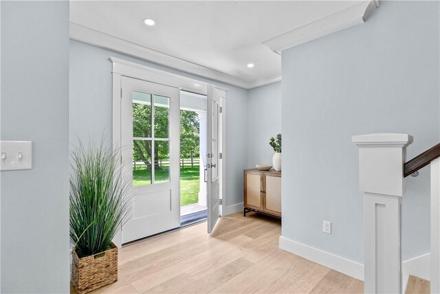 420 Long Hwy, Little Compton, RI 02837 - foyer featuring light wood-style floors and recessed lighting