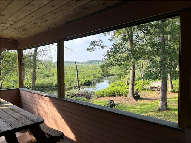 40 Anthony Rd, Foster, RI 02825 - unfurnished sunroom with a water view
