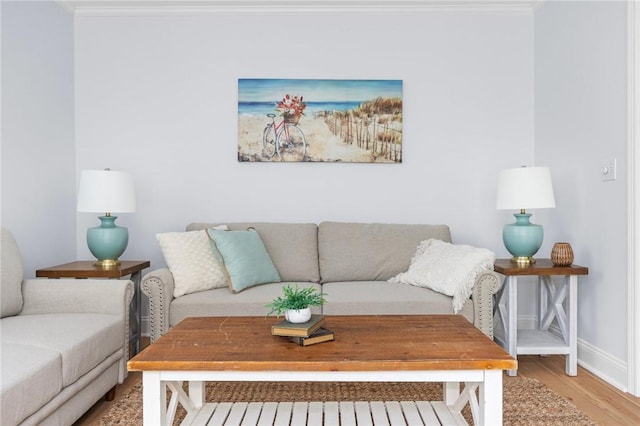 20 Narragansett Ave Unit 404, Narragansett, RI 02882 - living room with wood finished floors and crown molding