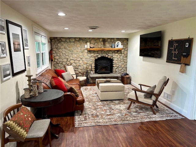 10 Lakeside Dr, Charlestown, RI 02813 - living room with wood finished floors and recessed lighting