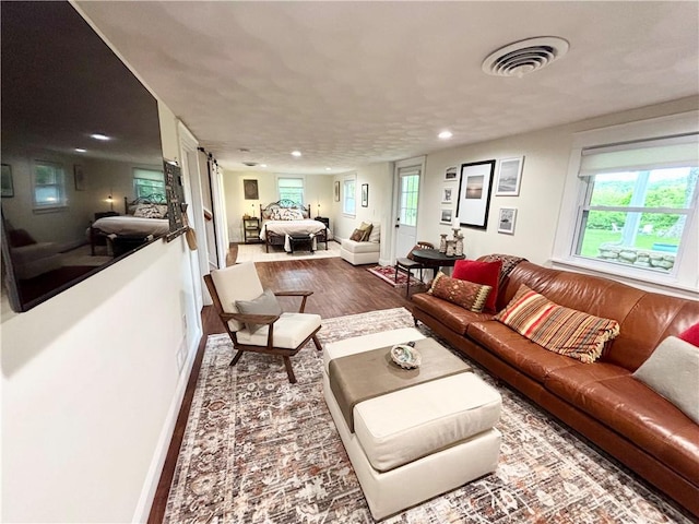10 Lakeside Dr, Charlestown, RI 02813 - living room featuring recessed lighting and wood finished floors