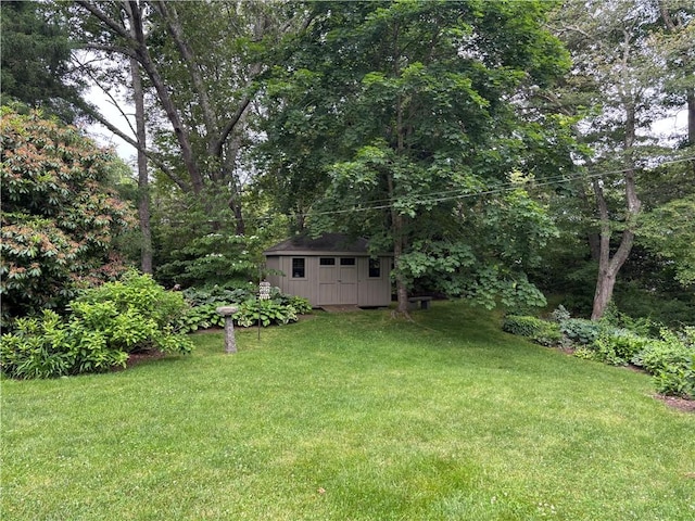 10 Lakeside Dr, Charlestown, RI 02813 - view of grassy yard with a shed