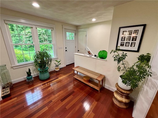 10 Lakeside Dr, Charlestown, RI 02813 - entrance foyer with hardwood / wood-style flooring and recessed lighting