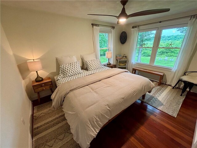 10 Lakeside Dr, Charlestown, RI 02813 - bedroom with wood finished floors and ceiling fan