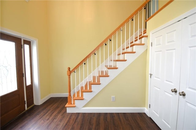 92 Trout Dr, Middletown, RI 02842 - entryway with wood finished floors and stairs