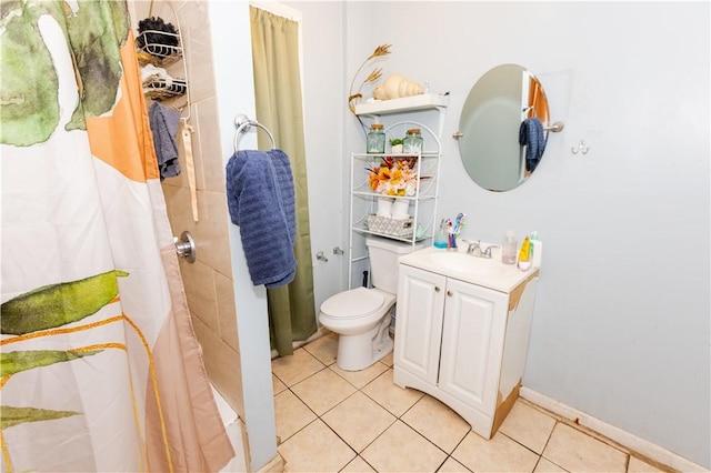 467 Plainfield St, Providence, RI 02909 - bathroom with vanity, tile patterned floors, and a shower with curtain