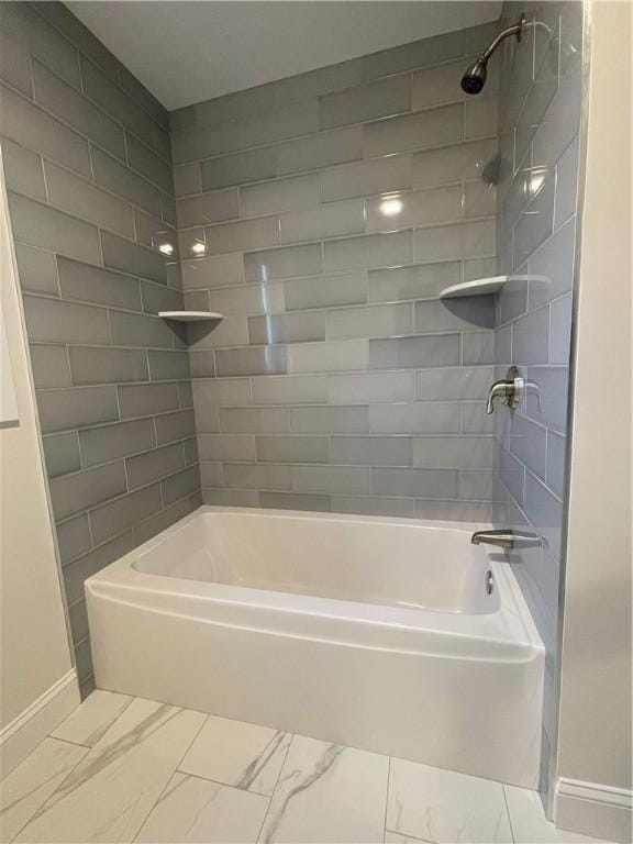 59 Recess Ln, Warwick, RI 02889 - full bathroom featuring marble look tiles and bathtub / shower combination