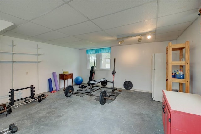 426 Buxton St, North Smithfield, RI 02896 - exercise area featuring a drop ceiling