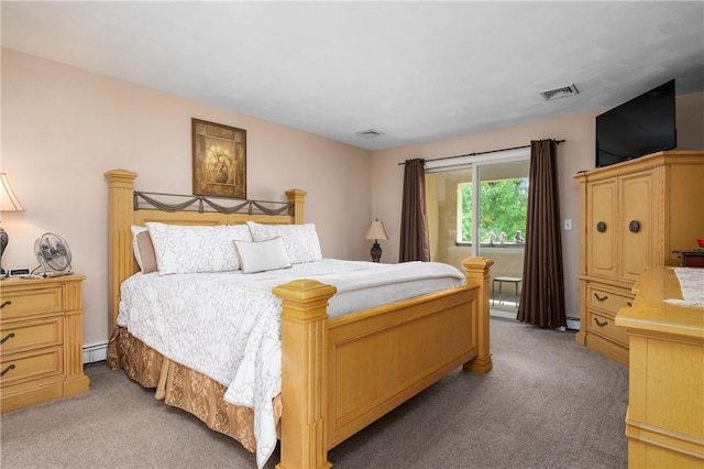 2970 Mendon Rd Unit 154, Cumberland, RI 02864 - bedroom with light colored carpet, a baseboard radiator, and access to outside