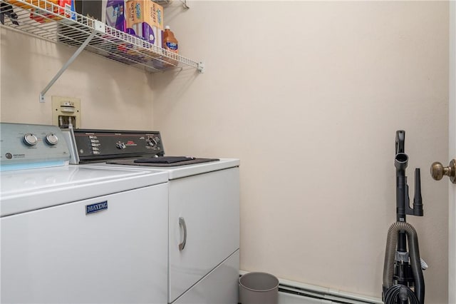 2970 Mendon Rd Unit 154, Cumberland, RI 02864 - laundry area with washer and clothes dryer and a baseboard radiator