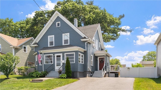 280 Woodbine St, Cranston, RI 02910 - view of front of property with a chimney and a shingled roof
