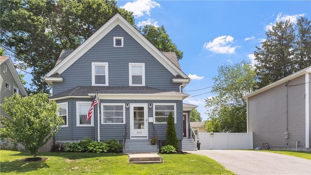 280 Woodbine St, Cranston, RI 02910 - view of front of home with entry steps, roof with shingles, and driveway