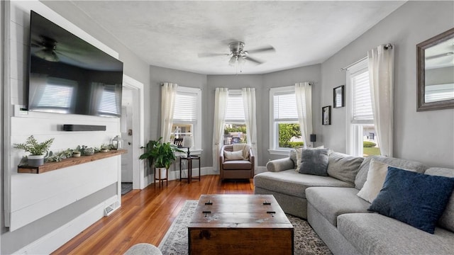 280 Woodbine St, Cranston, RI 02910 - living area featuring ceiling fan and wood finished floors