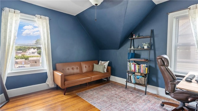 280 Woodbine St, Cranston, RI 02910 - home office featuring healthy amount of natural light, wood finished floors, and vaulted ceiling