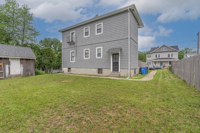 12 Lenox St, Cumberland, RI 02864 - rear view of property with entry steps
