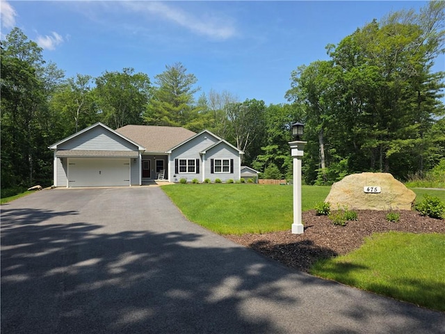 475 Danielson Pike, Scituate, RI 02857 - view of front of property featuring driveway, an attached garage, and a front lawn